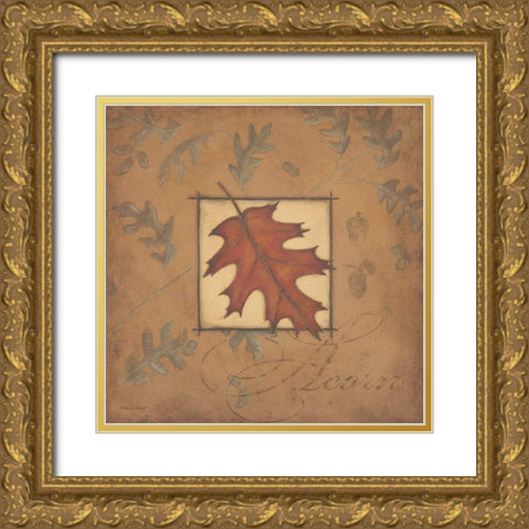 Acorn Gold Ornate Wood Framed Art Print with Double Matting by Marrott, Stephanie