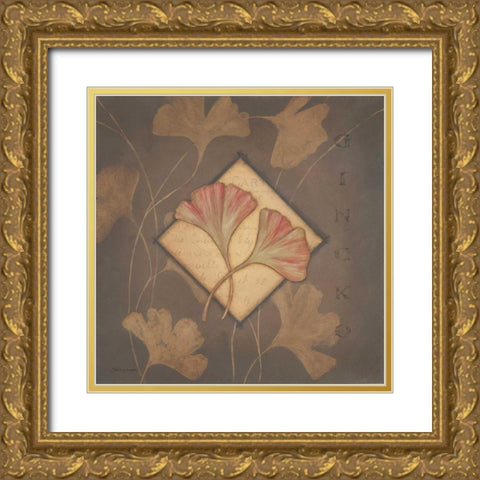 Gingko Gold Ornate Wood Framed Art Print with Double Matting by Marrott, Stephanie