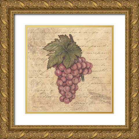 Grapes II Gold Ornate Wood Framed Art Print with Double Matting by Marrott, Stephanie