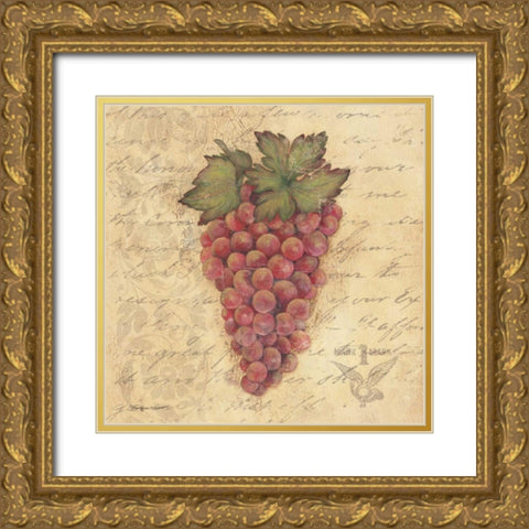 Grapes III Gold Ornate Wood Framed Art Print with Double Matting by Marrott, Stephanie