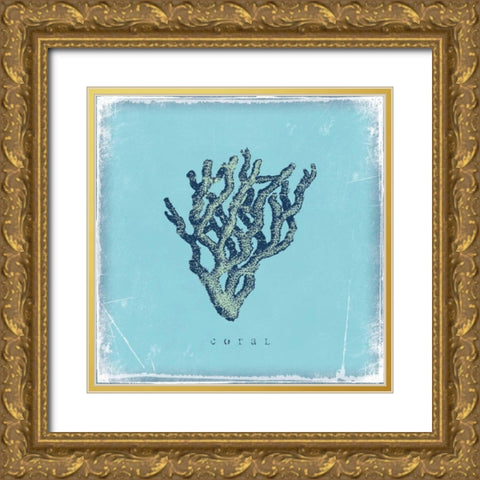 Coral Gold Ornate Wood Framed Art Print with Double Matting by Marrott, Stephanie