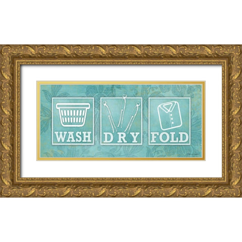 Wash Dry Fold Gold Ornate Wood Framed Art Print with Double Matting by Marrott, Stephanie