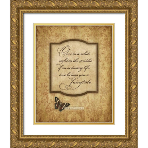 Once in a While Gold Ornate Wood Framed Art Print with Double Matting by Marrott, Stephanie