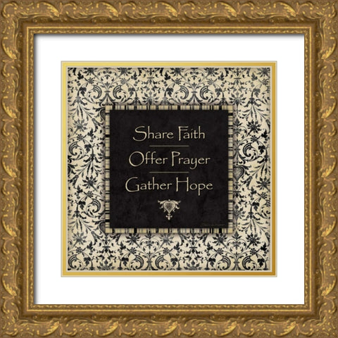 Share Faith Gold Ornate Wood Framed Art Print with Double Matting by Marrott, Stephanie