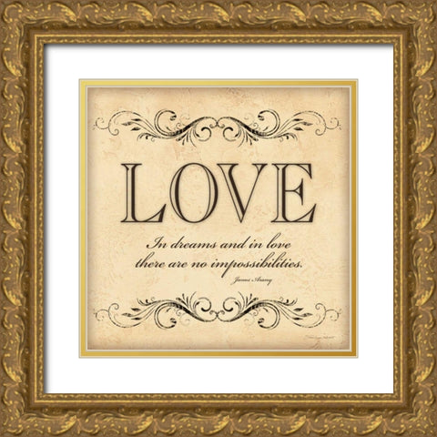 Love Gold Ornate Wood Framed Art Print with Double Matting by Marrott, Stephanie
