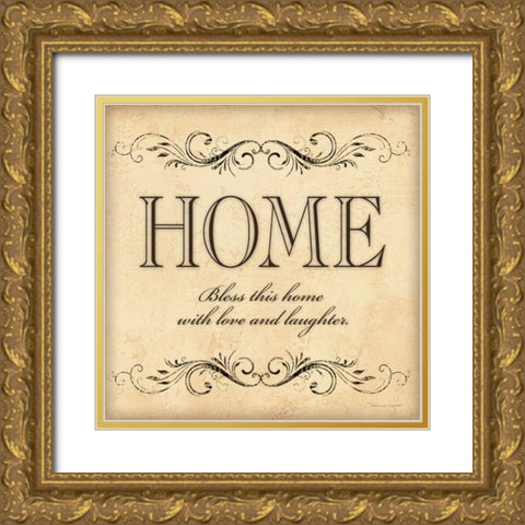 Home Gold Ornate Wood Framed Art Print with Double Matting by Marrott, Stephanie