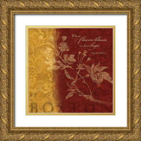 Where Flowers Gold Ornate Wood Framed Art Print with Double Matting by Marrott, Stephanie