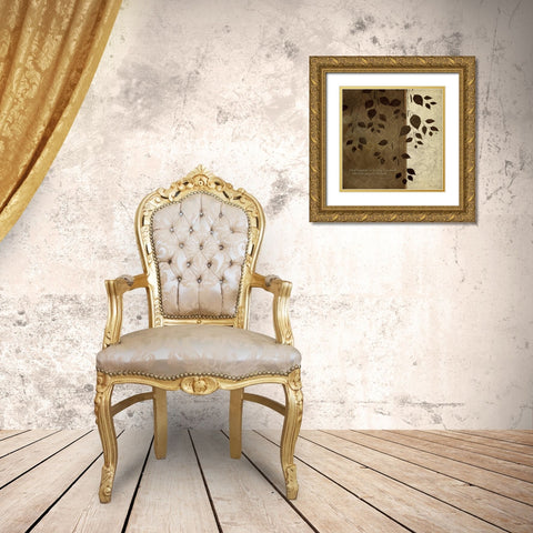 He is Happiest Gold Ornate Wood Framed Art Print with Double Matting by Marrott, Stephanie