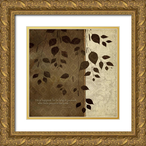 He is Happiest Gold Ornate Wood Framed Art Print with Double Matting by Marrott, Stephanie