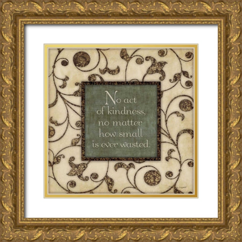 No Act Gold Ornate Wood Framed Art Print with Double Matting by Marrott, Stephanie