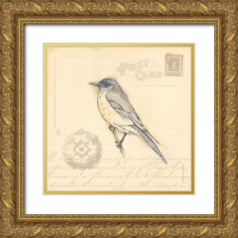 Bird I Gold Ornate Wood Framed Art Print with Double Matting by Marrott, Stephanie