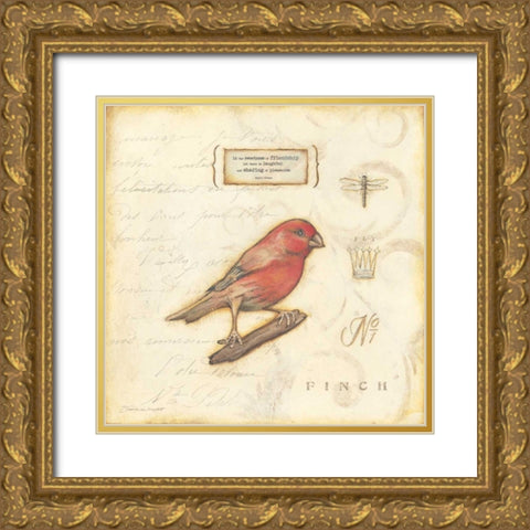Color Bird I Gold Ornate Wood Framed Art Print with Double Matting by Marrott, Stephanie