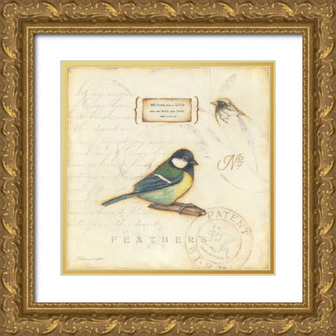 Color Bird IV Gold Ornate Wood Framed Art Print with Double Matting by Marrott, Stephanie
