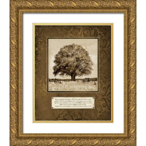 My Wish Gold Ornate Wood Framed Art Print with Double Matting by Marrott, Stephanie