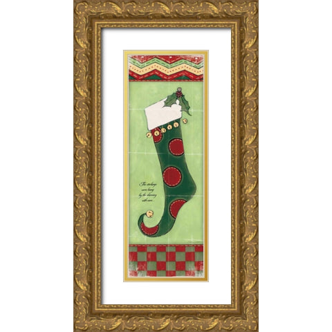 Stocking I Gold Ornate Wood Framed Art Print with Double Matting by Marrott, Stephanie