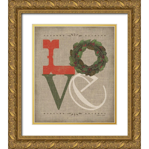 Love Gold Ornate Wood Framed Art Print with Double Matting by Marrott, Stephanie