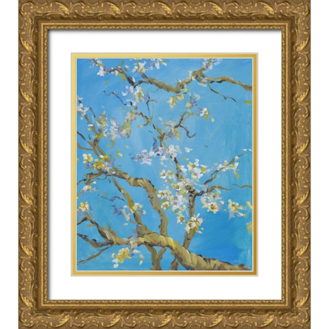 Cherry Blossom -2 Gold Ornate Wood Framed Art Print with Double Matting by Stevens, Allayn