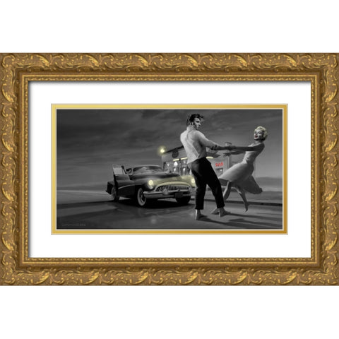 Rendezvous 2 Gold Ornate Wood Framed Art Print with Double Matting by Consani, Chris