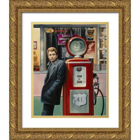 James Dean Gold Ornate Wood Framed Art Print with Double Matting by Consani, Chris