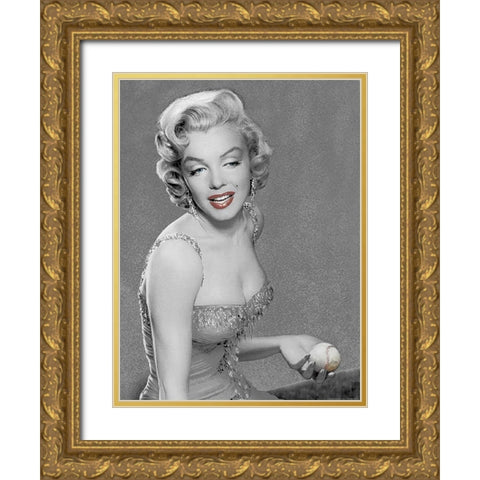 Marilyn Baseball Gold Ornate Wood Framed Art Print with Double Matting by Consani, Chris
