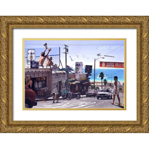 Like Vollyball Gold Ornate Wood Framed Art Print with Double Matting by Consani, Chris