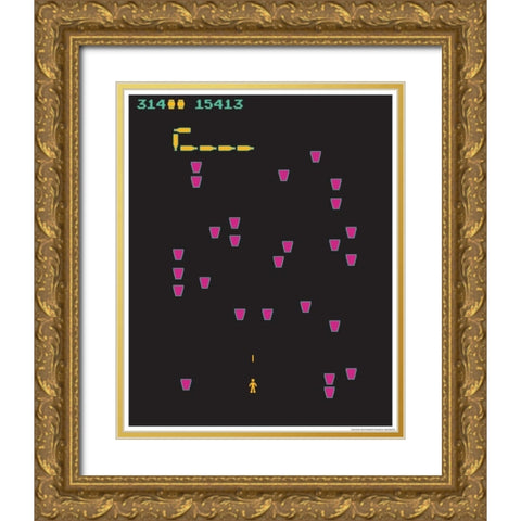 Beer Snake Gold Ornate Wood Framed Art Print with Double Matting by Brando, JJ