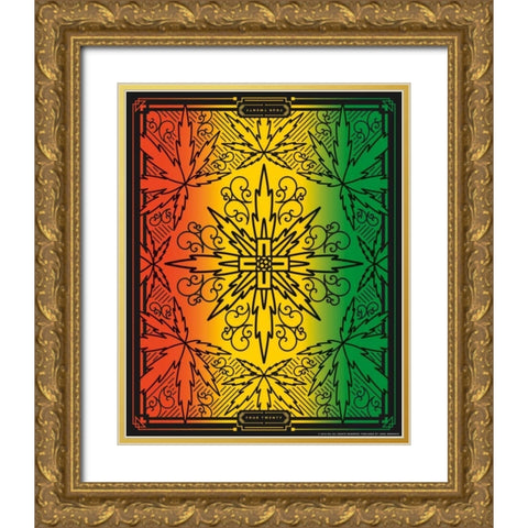 420 Rasta Gold Ornate Wood Framed Art Print with Double Matting by Brando, JJ