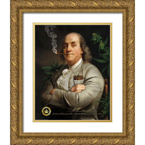 Bens Cigar Gold Ornate Wood Framed Art Print with Double Matting by Brando, JJ