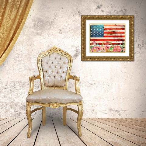 Flag 6 Gold Ornate Wood Framed Art Print with Double Matting by Nobleworks, Inc.