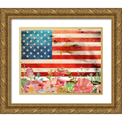 Flag 6 Gold Ornate Wood Framed Art Print with Double Matting by Nobleworks, Inc.