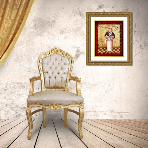 Chef 2 Dessert Gold Ornate Wood Framed Art Print with Double Matting by Eisner, Viv