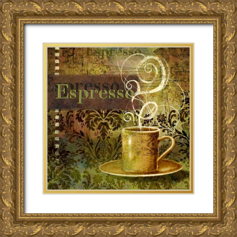 Coffee 3 Espresso Gold Ornate Wood Framed Art Print with Double Matting by Eisner, Viv