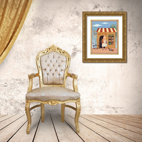 Chef 6 Cafe Au Lait Gold Ornate Wood Framed Art Print with Double Matting by Eisner, Viv
