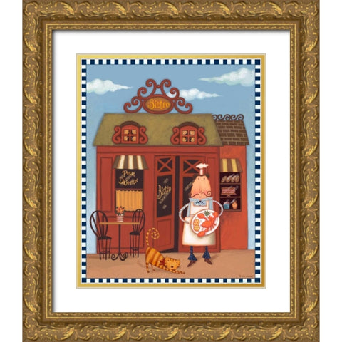 Chef 7 Petit Bistro Gold Ornate Wood Framed Art Print with Double Matting by Eisner, Viv