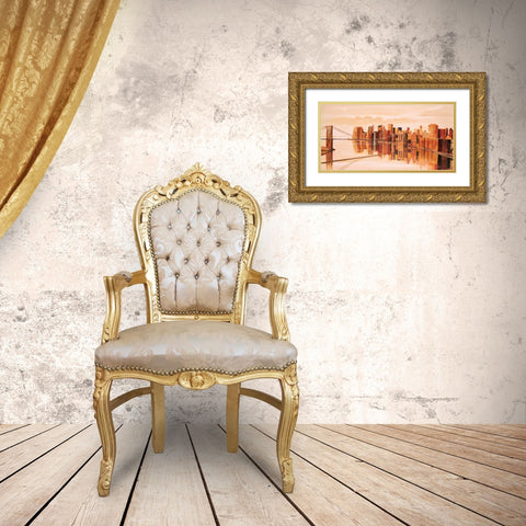 Cityview II Gold Ornate Wood Framed Art Print with Double Matting by Renee