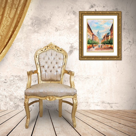 Paris II Gold Ornate Wood Framed Art Print with Double Matting by Renee