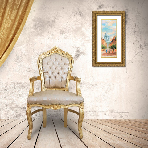 Paris VII Gold Ornate Wood Framed Art Print with Double Matting by Renee