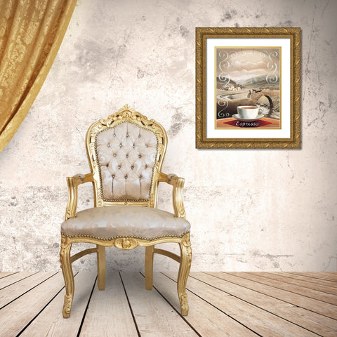 Espresso Gold Ornate Wood Framed Art Print with Double Matting by Jasper