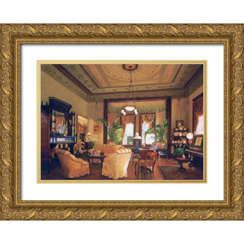 Gold Music Room Gold Ornate Wood Framed Art Print with Double Matting by Brodie, Ian