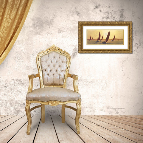 Sailing Sailing Gold Ornate Wood Framed Art Print with Double Matting by Romanello, Diane