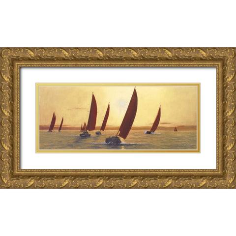 Sailing Sailing Gold Ornate Wood Framed Art Print with Double Matting by Romanello, Diane