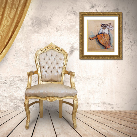 The Russian Dancer Gold Ornate Wood Framed Art Print with Double Matting by Degas, Edgar