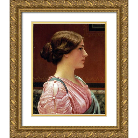 Cleonice Gold Ornate Wood Framed Art Print with Double Matting by Godward, John William