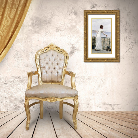 A Favour Gold Ornate Wood Framed Art Print with Double Matting by Leighton, Edmund Blair