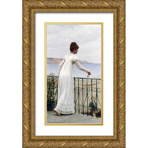 A Favour Gold Ornate Wood Framed Art Print with Double Matting by Leighton, Edmund Blair