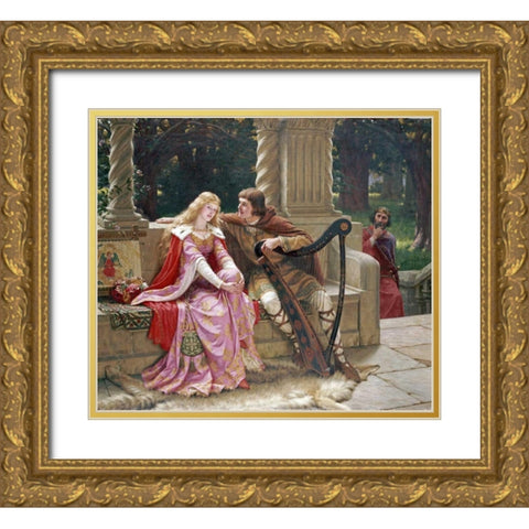 The End of The Song Gold Ornate Wood Framed Art Print with Double Matting by Leighton, Edmund Blair