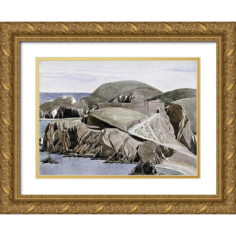 The Road Through The Rocks Gold Ornate Wood Framed Art Print with Double Matting by Mackintosh, Charles Rennie
