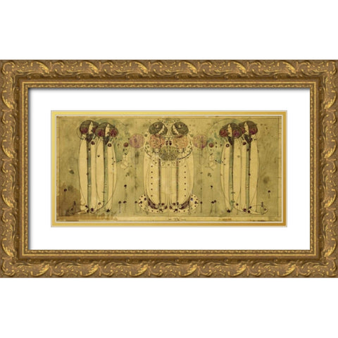 The Wassail Gold Ornate Wood Framed Art Print with Double Matting by Mackintosh, Charles Rennie