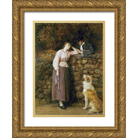 Effie Deans Gold Ornate Wood Framed Art Print with Double Matting by Millais, John Everett