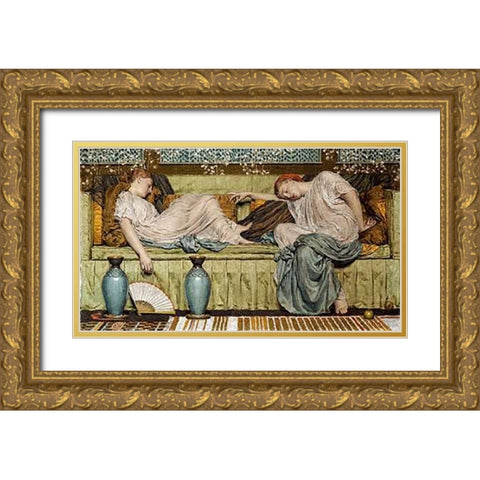 Apples Gold Ornate Wood Framed Art Print with Double Matting by Moore, Albert Joseph